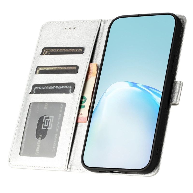 Etui Folio Do Oppo A98 5g Jedwabna Tekstura Na Ramiączkach