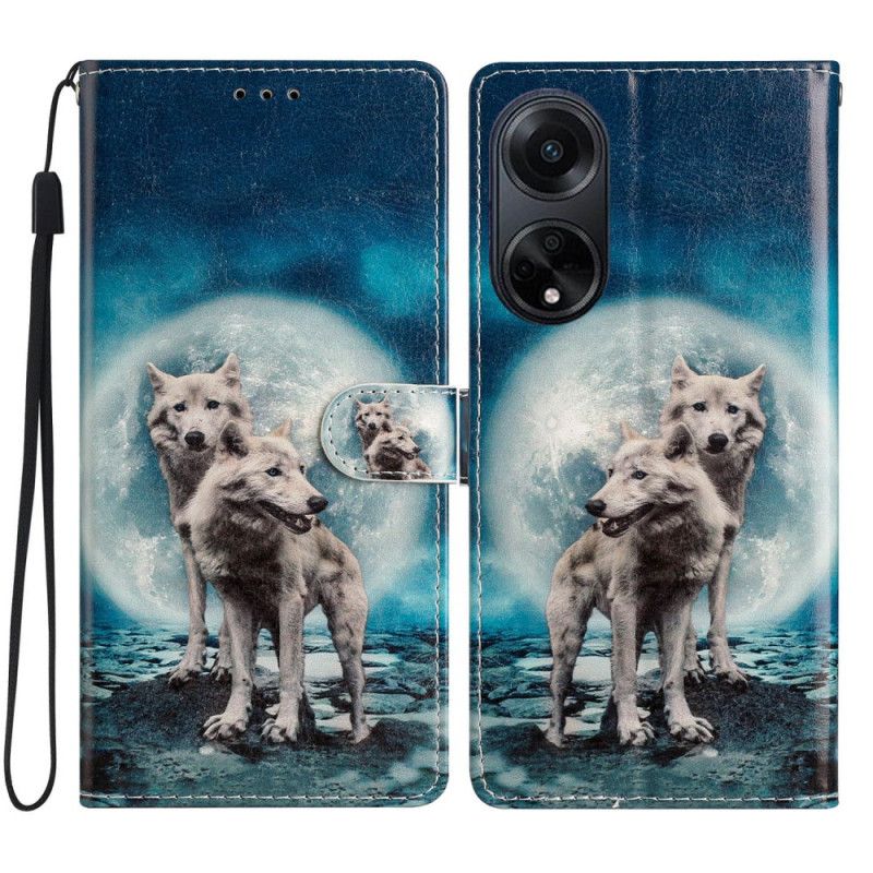 Etui Folio Oppo A98 5g Dwa Wilki Z Pasami