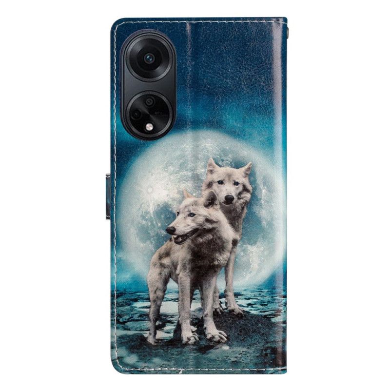 Etui Folio Oppo A98 5g Dwa Wilki Z Pasami