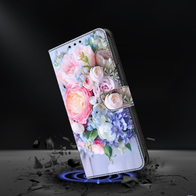 Etui Folio Oppo A98 5g Kolorowe Kwiaty