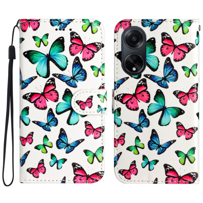 Etui Folio Oppo A98 5g Motyle Z Paskiem