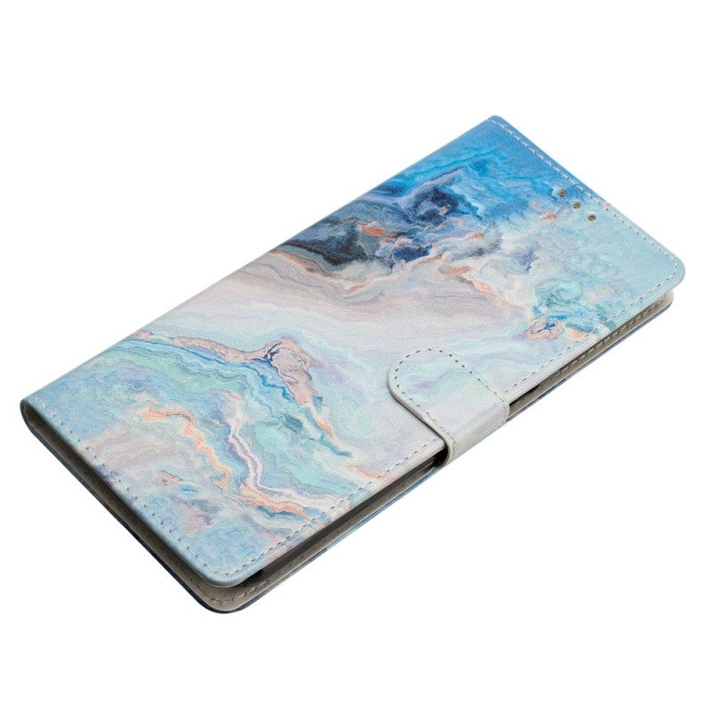 Etui Folio Oppo A98 5g Niebieski Marmur Z Paskiem