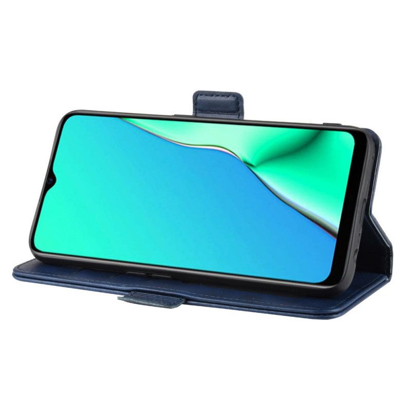 Etui Folio Oppo A9 2020 Czerwony Czarny Efekt Skóry Premium