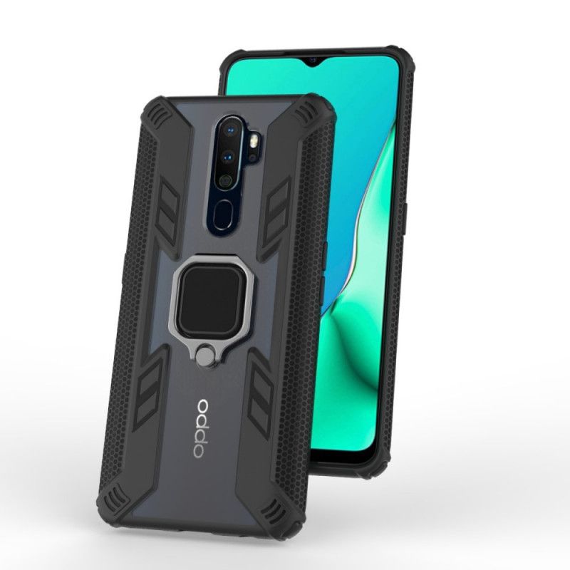 Etui Oppo A9 2020 Czerwony Czarny Pierścień Premium