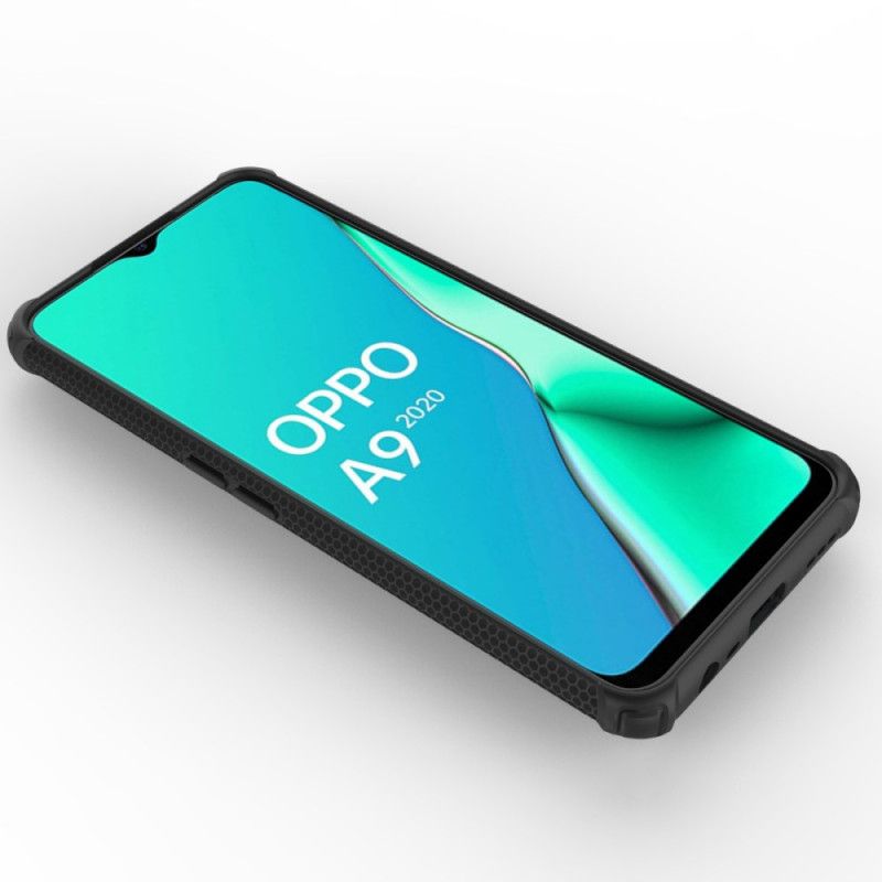 Etui Oppo A9 2020 Czerwony Czarny Pierścień Premium