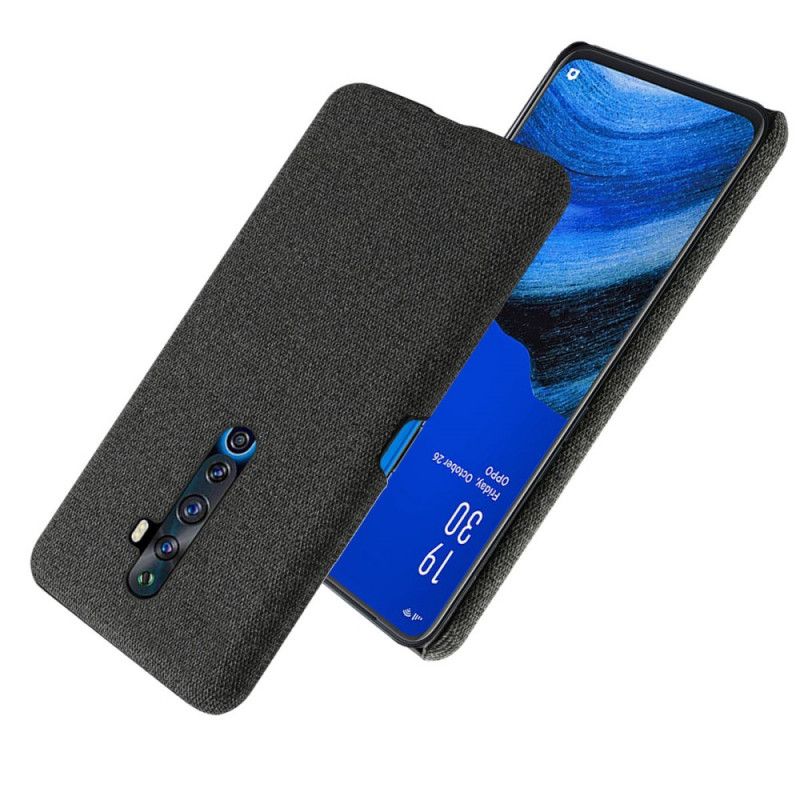 Etui Oppo Reno 2Z Ciemnoniebieski Szary Szykowna Tkanina Ksq