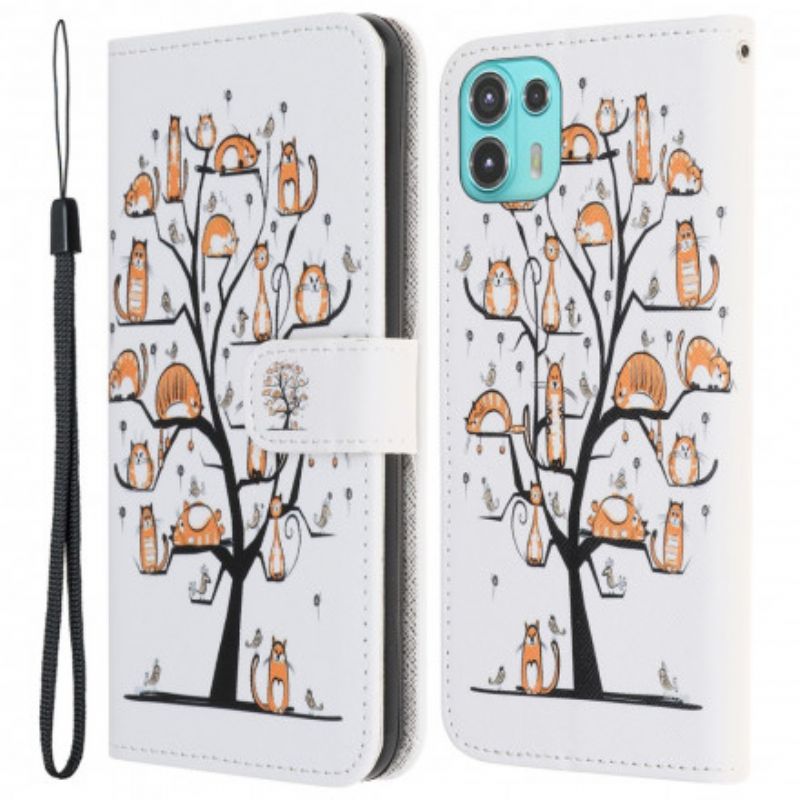 Obudowa Motorola Edge 20 Lite Etui Na Telefon Funky Cats Strappy