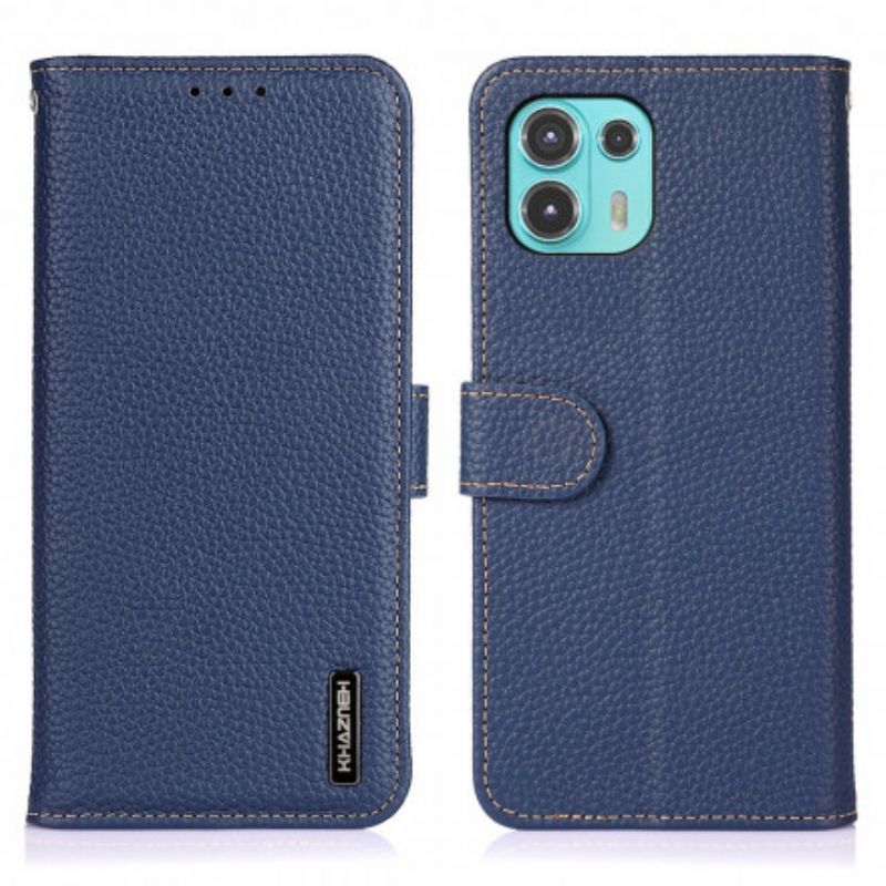 Skórzany Futerał Motorola Edge 20 Lite Etui Na Telefon Litchi Leather Khazneh Rfid