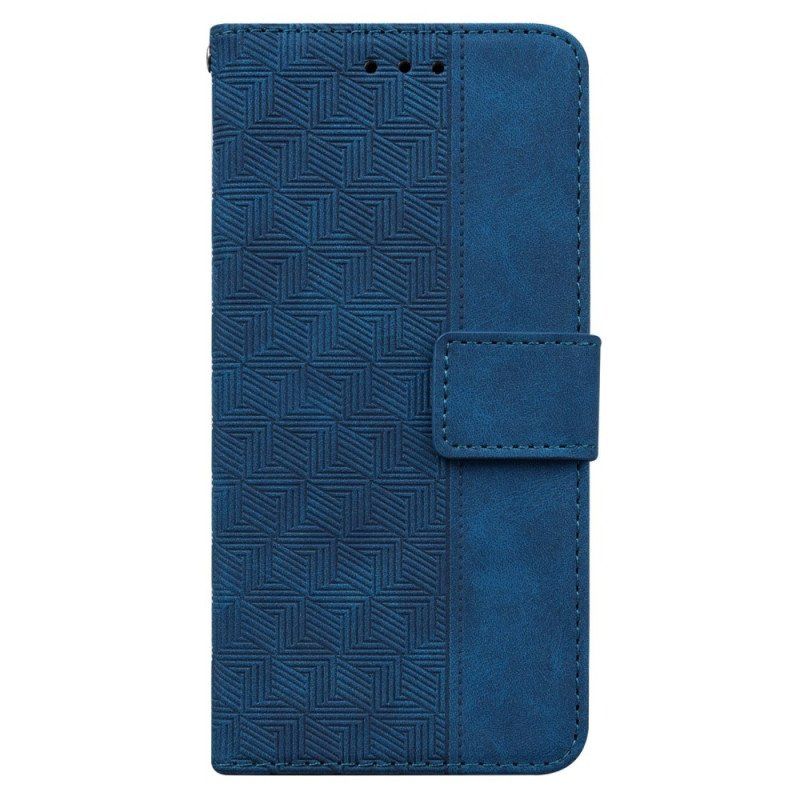 Etui Folio do Oppo Reno 8 z Łańcuch Pasiasty Wzór