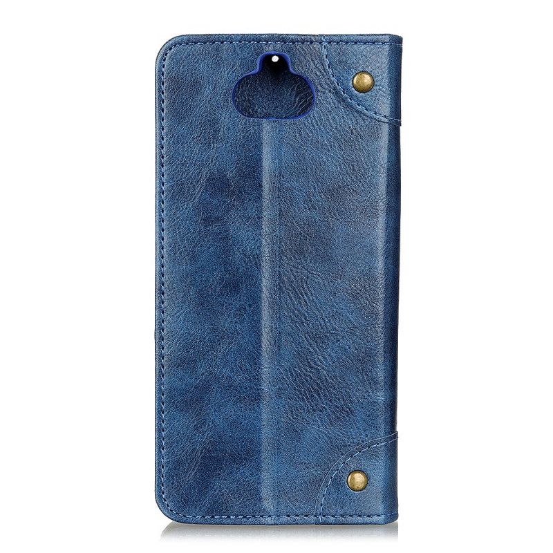 Flip Kotelot Sony Xperia 8 Czerwony Etui na Telefon Wersja Vintage Z Nitami