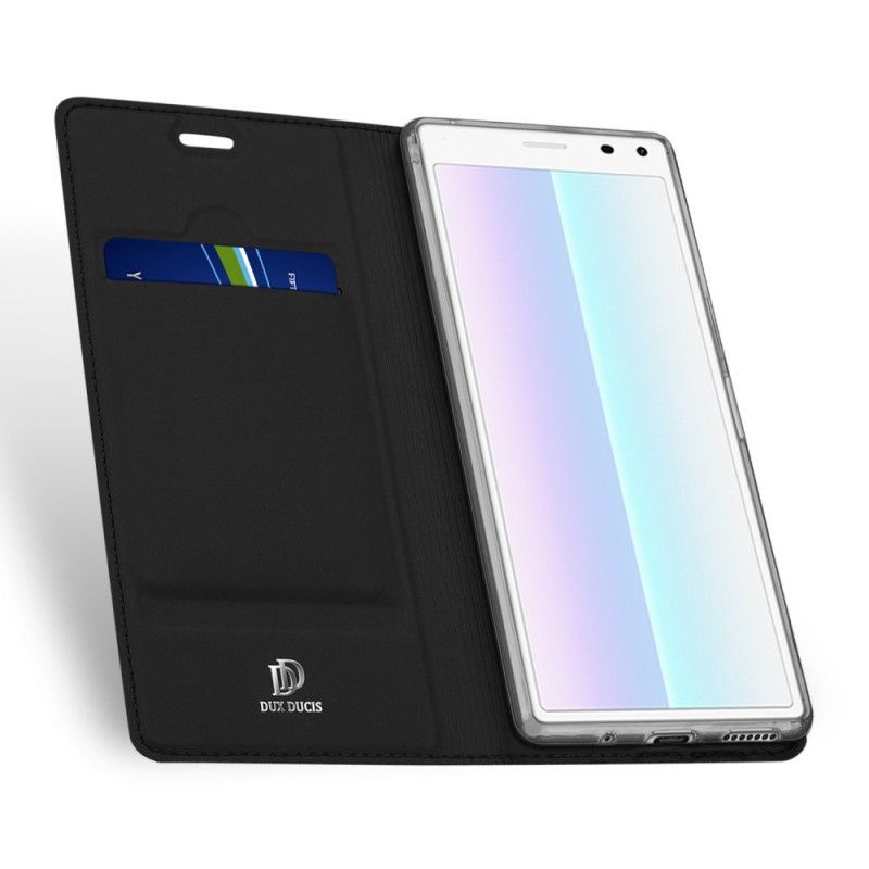 Flip Kotelot Sony Xperia 8 Granatowy Czarny Skórka Z Serii Dux Ducis Pro