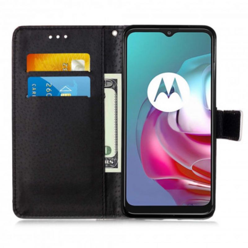 Etui Folio Do Moto G30 / G10 Kotek I Pasiasta Mama