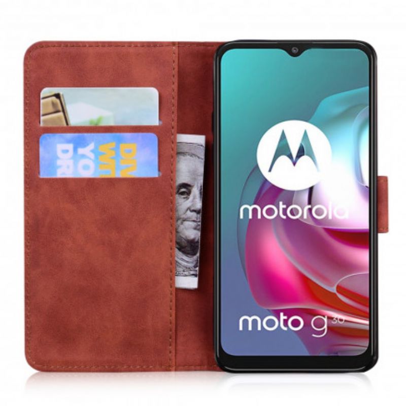 Etui Folio Do Moto G30 / G10 Nadruk Z Twarzą Tygrysa