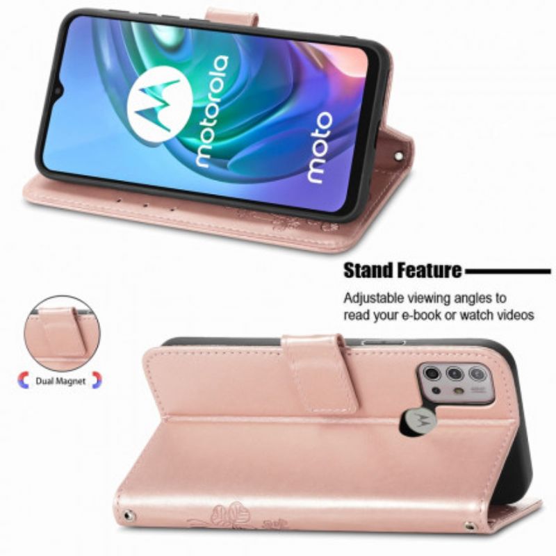 Etui Folio Moto G30 / G10 Azjatyckie Kwiaty