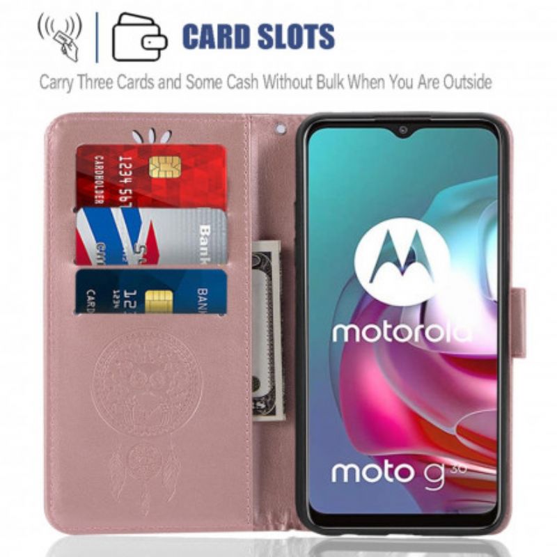 Etui Folio Moto G30 / G10 Marzycielska Sowa Etui Ochronne