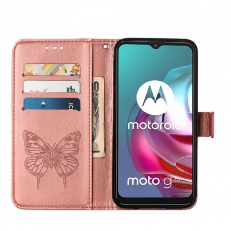 Etui Folio Moto G30 / G10 Projekt Motyla Etui Ochronne