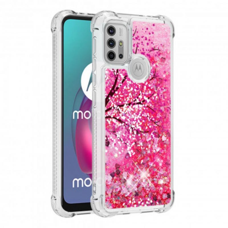 Etui Moto G30 / G10 Brokatowe Drzewo