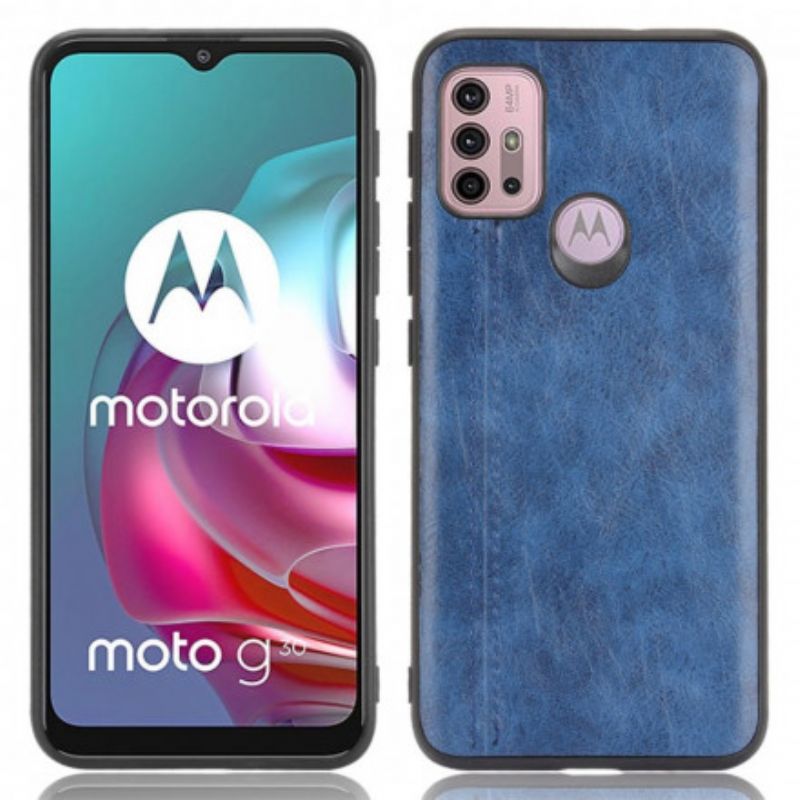 Etui Moto G30 / G10 Couture Efekt Skóry Etui Ochronne