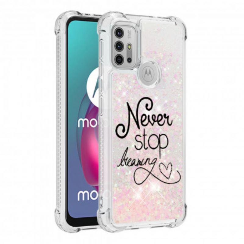 Etui Moto G30 / G10 Nigdy Nie Przestawaj Marzyć O Blasku