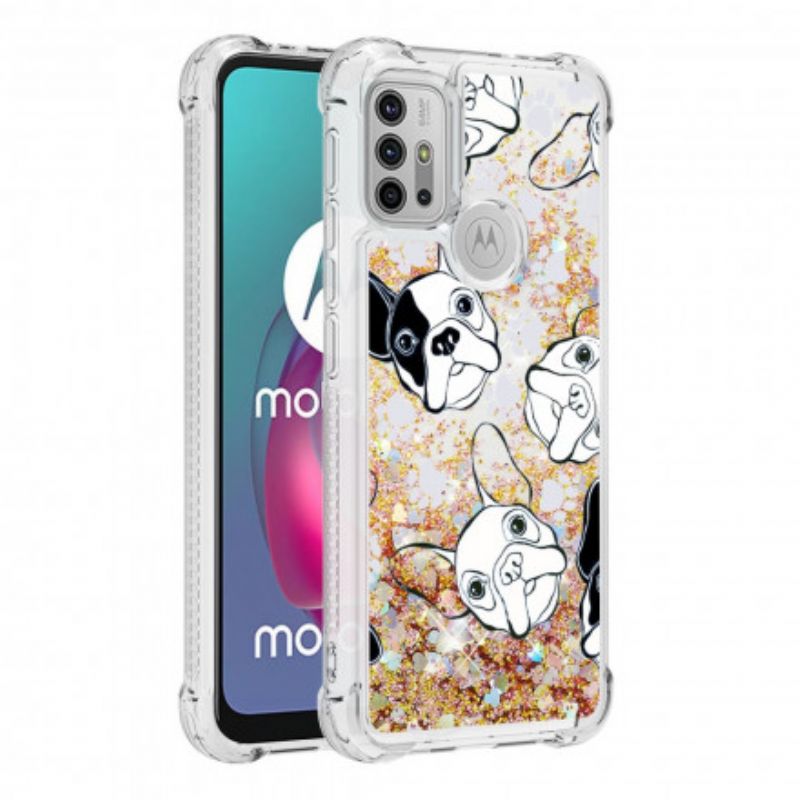 Etui Moto G30 / G10 Pan Pies Cekiny Etui Ochronne