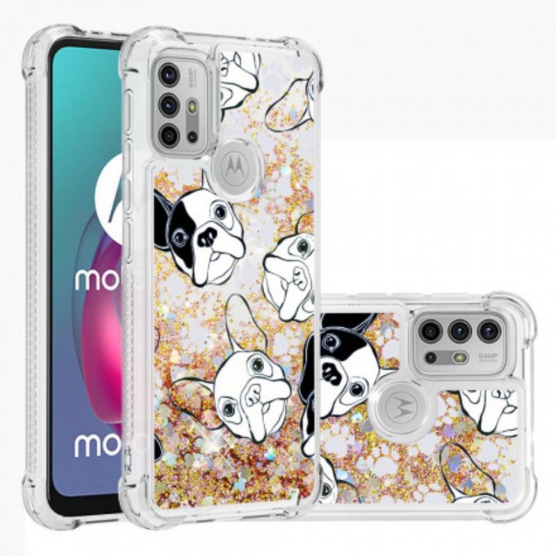 Etui Moto G30 / G10 Pan Pies Cekiny Etui Ochronne