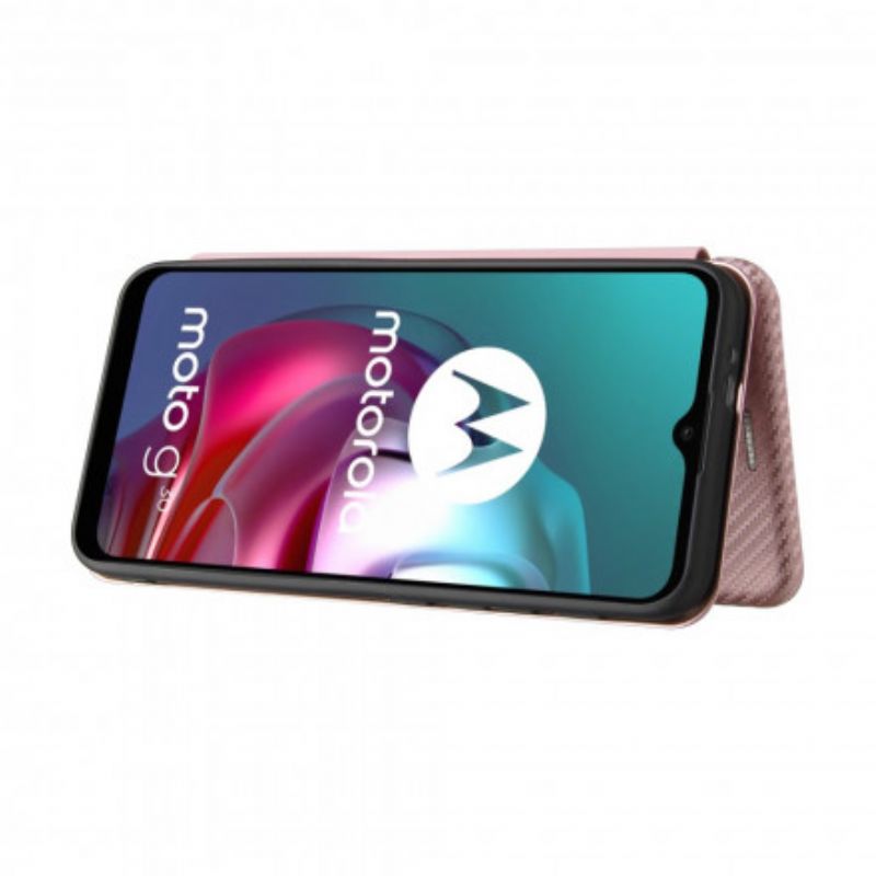 Flip Kotelot Moto G30 / G10 Kolorowy Węgiel Silikonowy Etui Ochronne