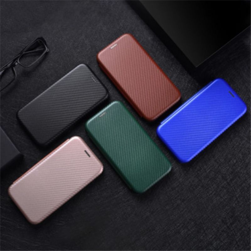 Flip Kotelot Moto G30 / G10 Kolorowy Węgiel Silikonowy Etui Ochronne