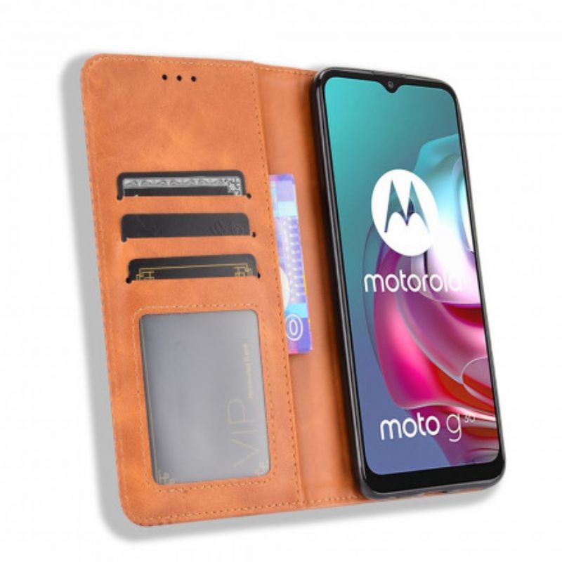 Flip Kotelot Moto G30 / G10 Stylizowany Efekt Skóry W Stylu Vintage