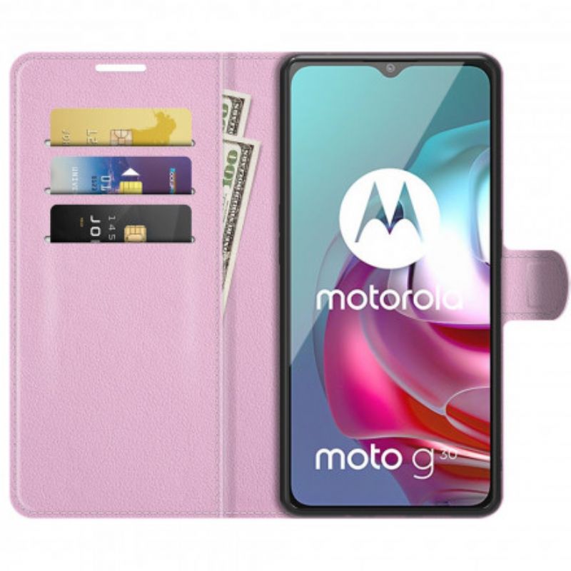 Obudowa Moto G30 / G10 Etui Na Telefon Klasyczny Efekt Liczi