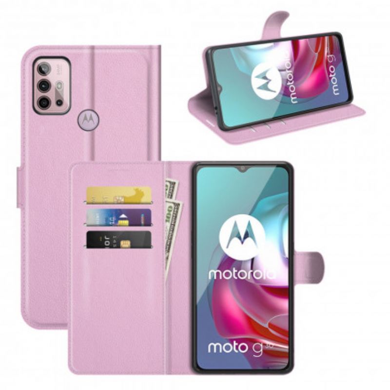 Obudowa Moto G30 / G10 Etui Na Telefon Klasyczny Efekt Liczi