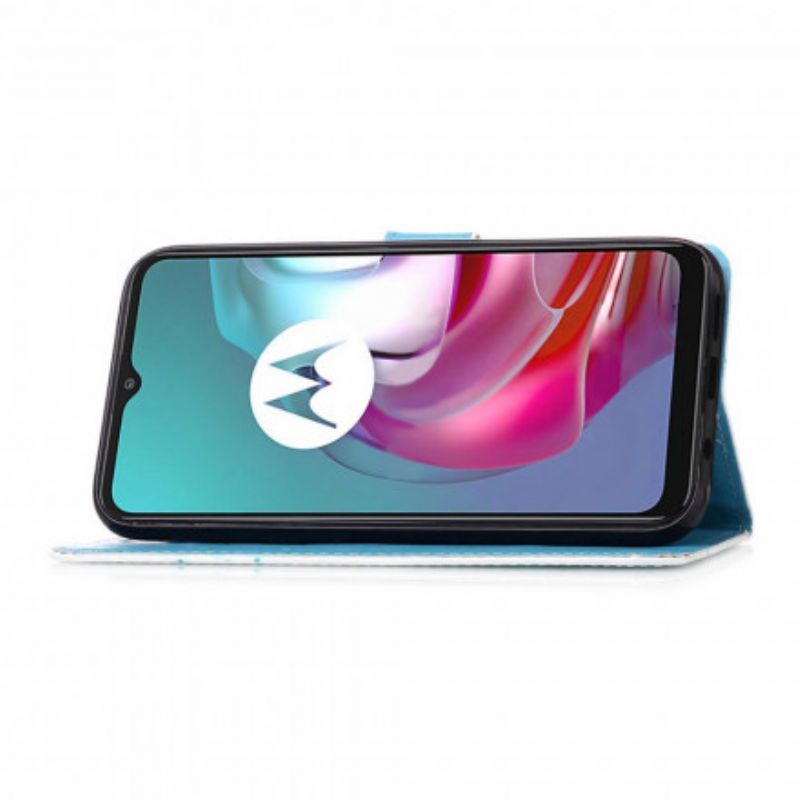 Pokrowce Moto G30 / G10 Złote Motyle