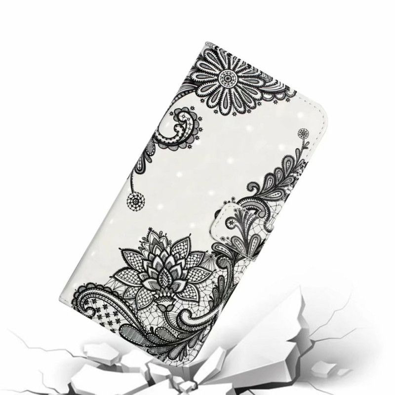 Etui Folio Do iPhone 16 Koronkowy Kwiat