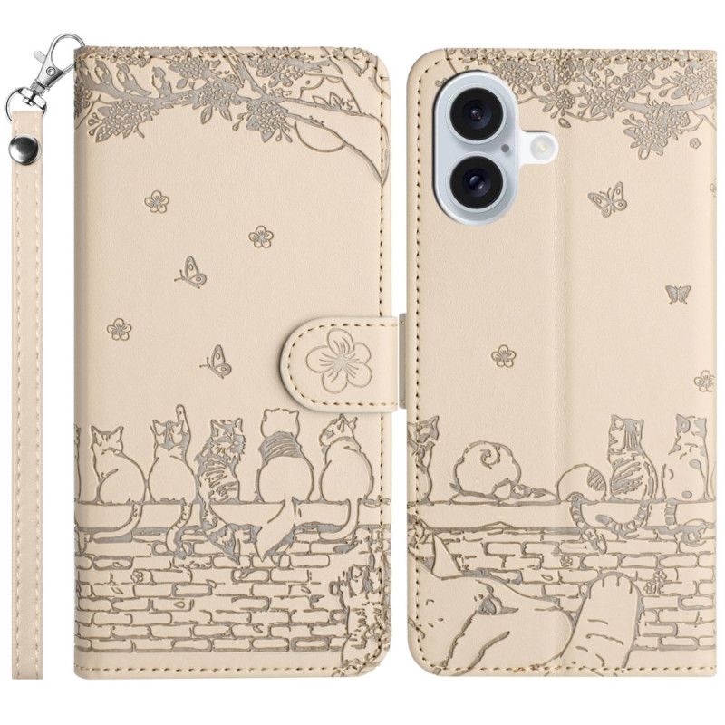 Etui Folio Do iPhone 16 Koty W Stringach