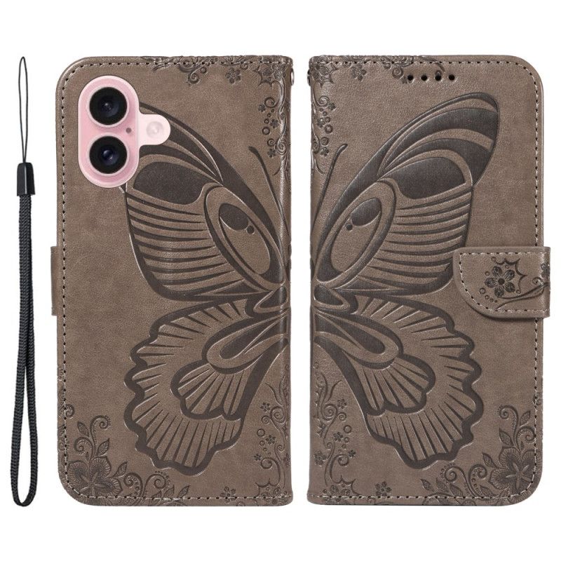 Etui Folio Do iPhone 16 Nadruk Motyla