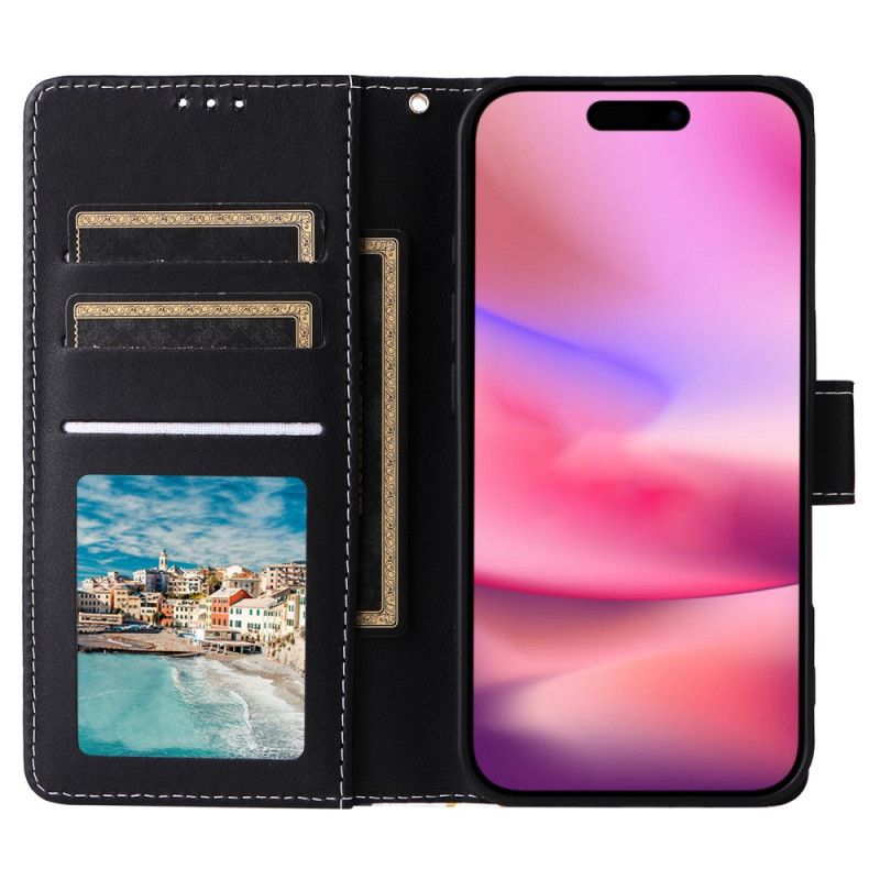 Etui Folio Do iPhone 16 Pasek Ze Wzorem Marmuru