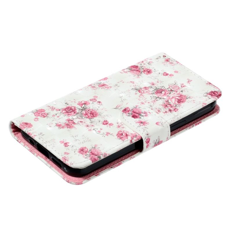 Etui Folio Do iPhone 16 Róże Z Paskiem