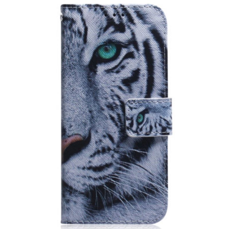 Etui Folio iPhone 16 Biały Tygrys