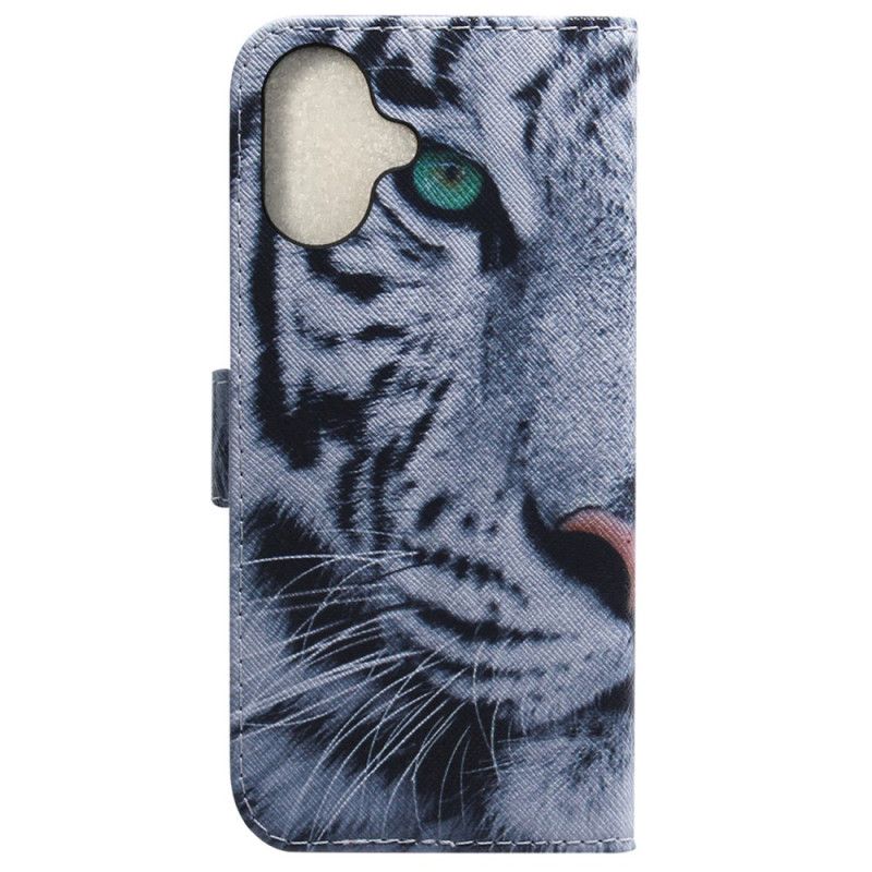 Etui Folio iPhone 16 Biały Tygrys