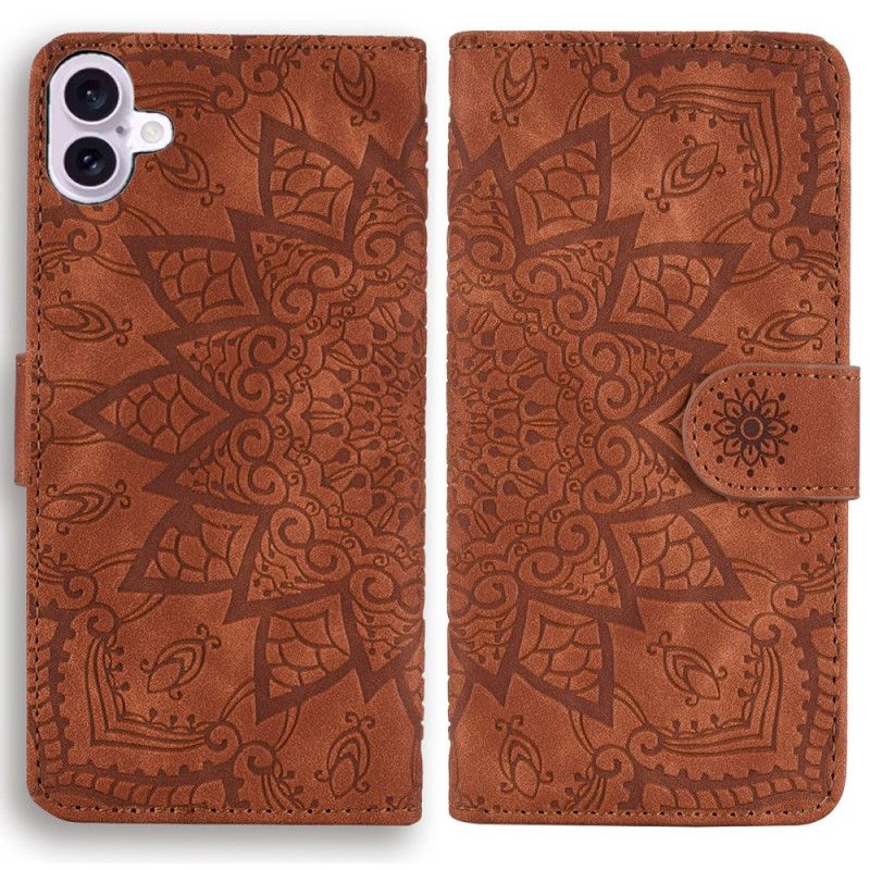 Etui Folio iPhone 16 Efekt Zamszu Mandali Etui Ochronne