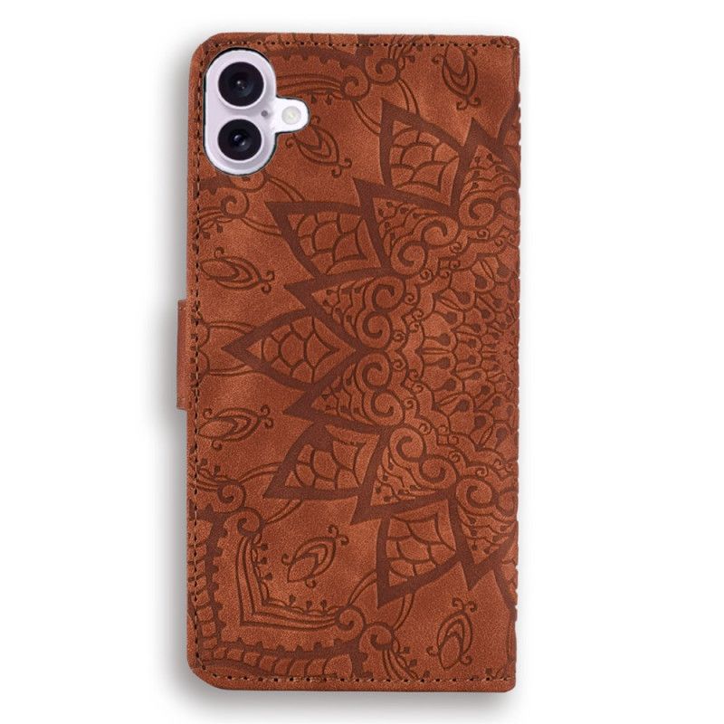 Etui Folio iPhone 16 Efekt Zamszu Mandali Etui Ochronne