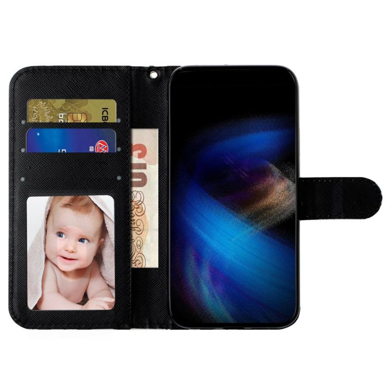 Etui Folio iPhone 16 Kotek Z Paskiem Etui Ochronne