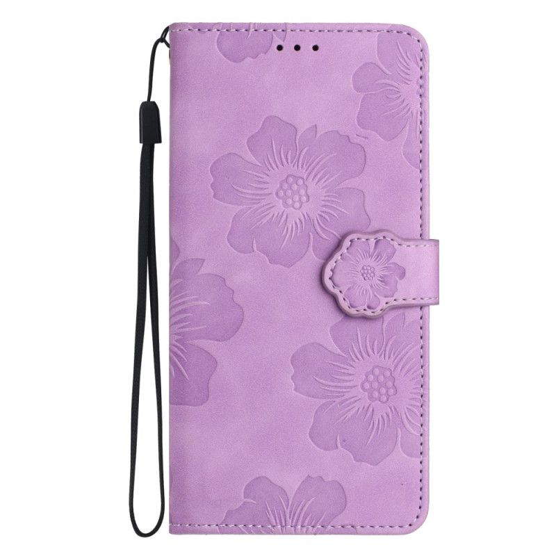 Etui Folio iPhone 16 Kwiatowy Wzór Z Paskiem