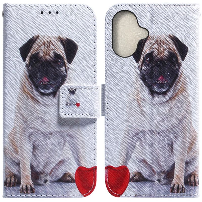 Etui Folio iPhone 16 Mops