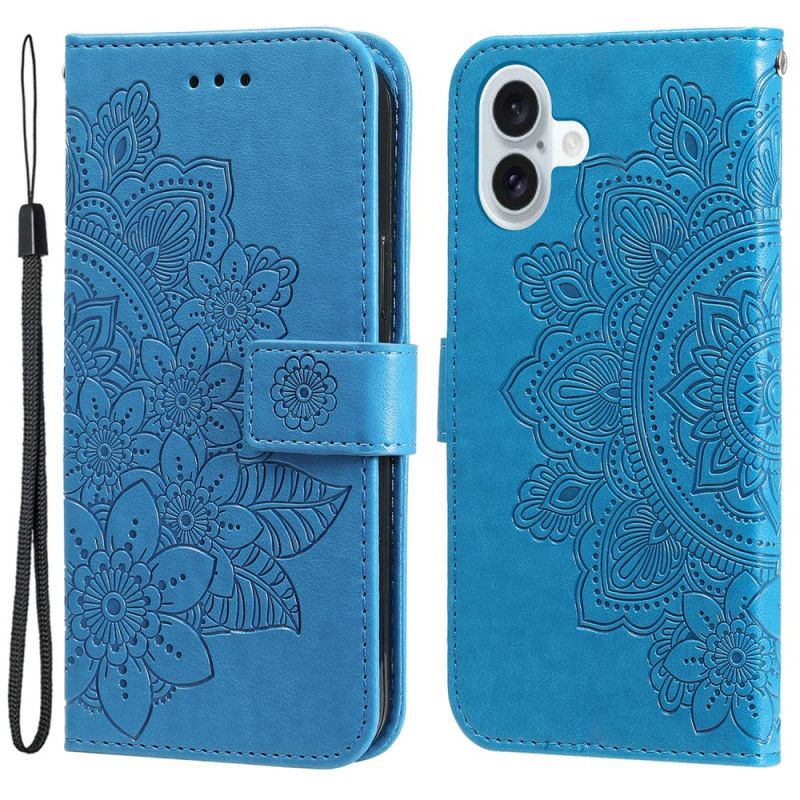 Etui Folio iPhone 16 Nadruk Mandali Z Paskiem