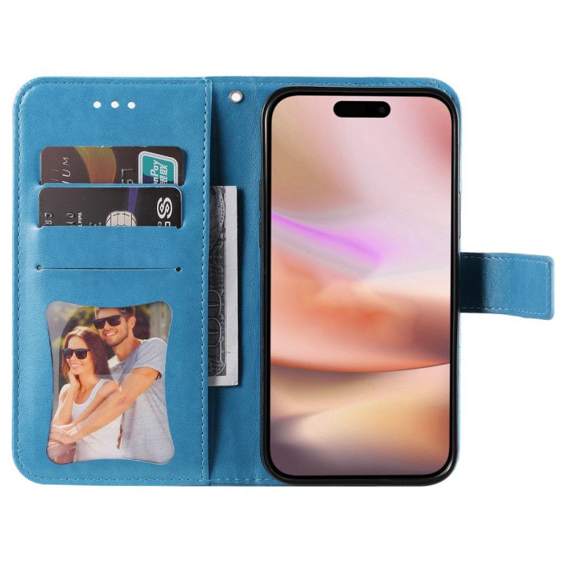 Etui Folio iPhone 16 Nadruk Mandali Z Paskiem