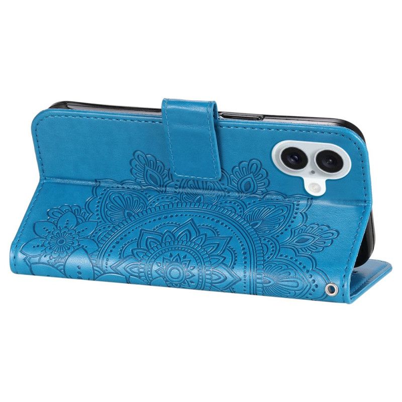 Etui Folio iPhone 16 Nadruk Mandali Z Paskiem