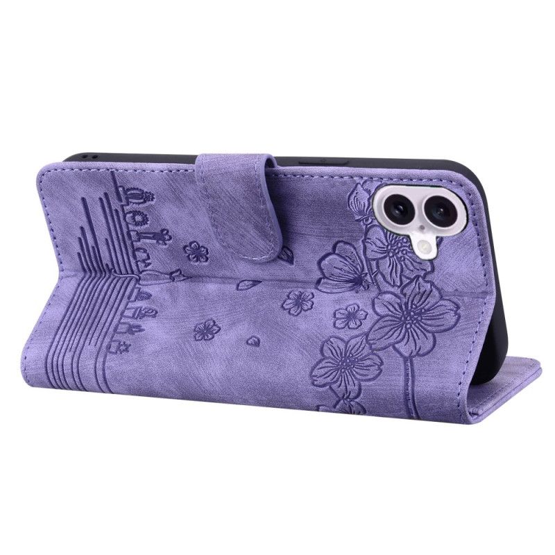 Etui Folio iPhone 16 Rysunek Kota Etui Ochronne