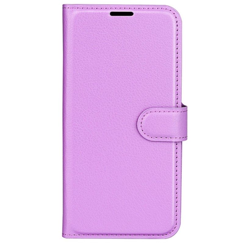 Etui Folio iPhone 16 Sztuczna Skóra Litchi Etui Ochronne