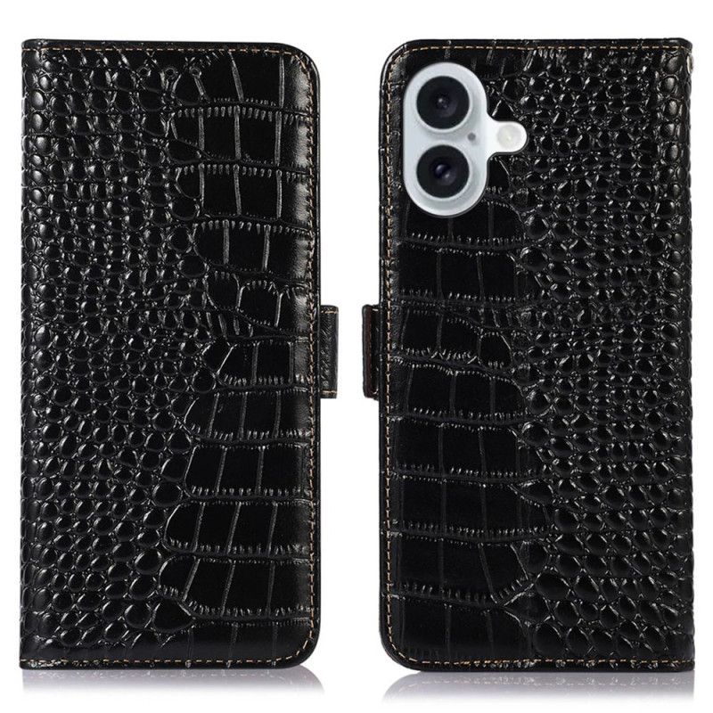 Etui Folio iPhone 16 Tekstura Krokodyla