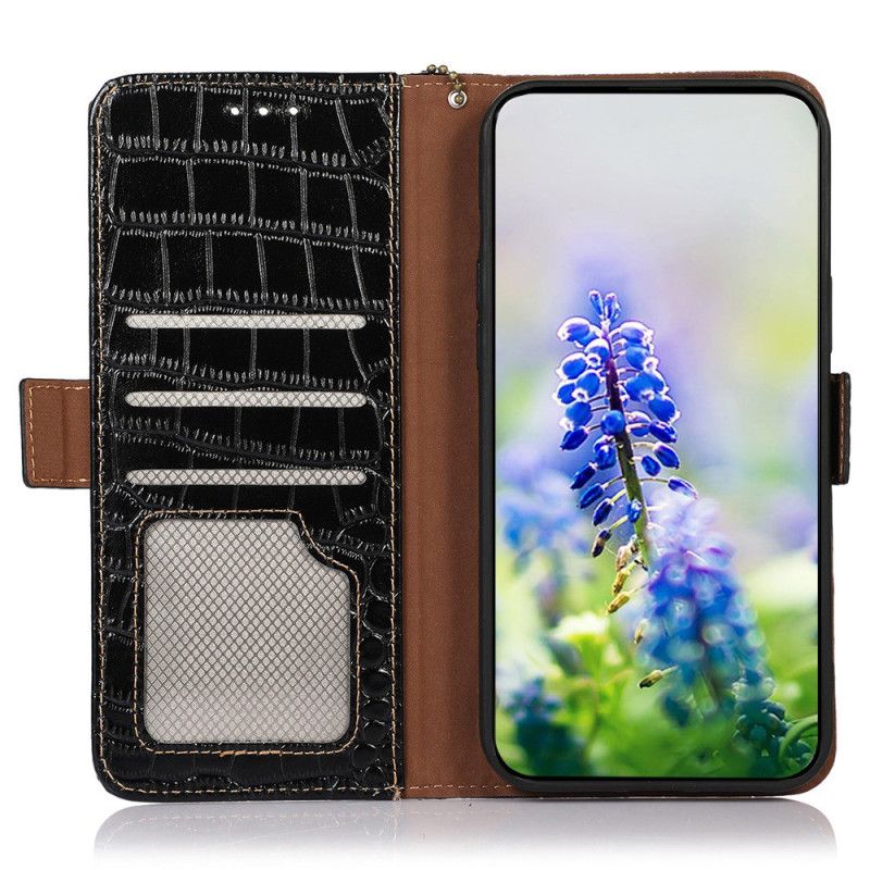 Etui Folio iPhone 16 Tekstura Krokodyla